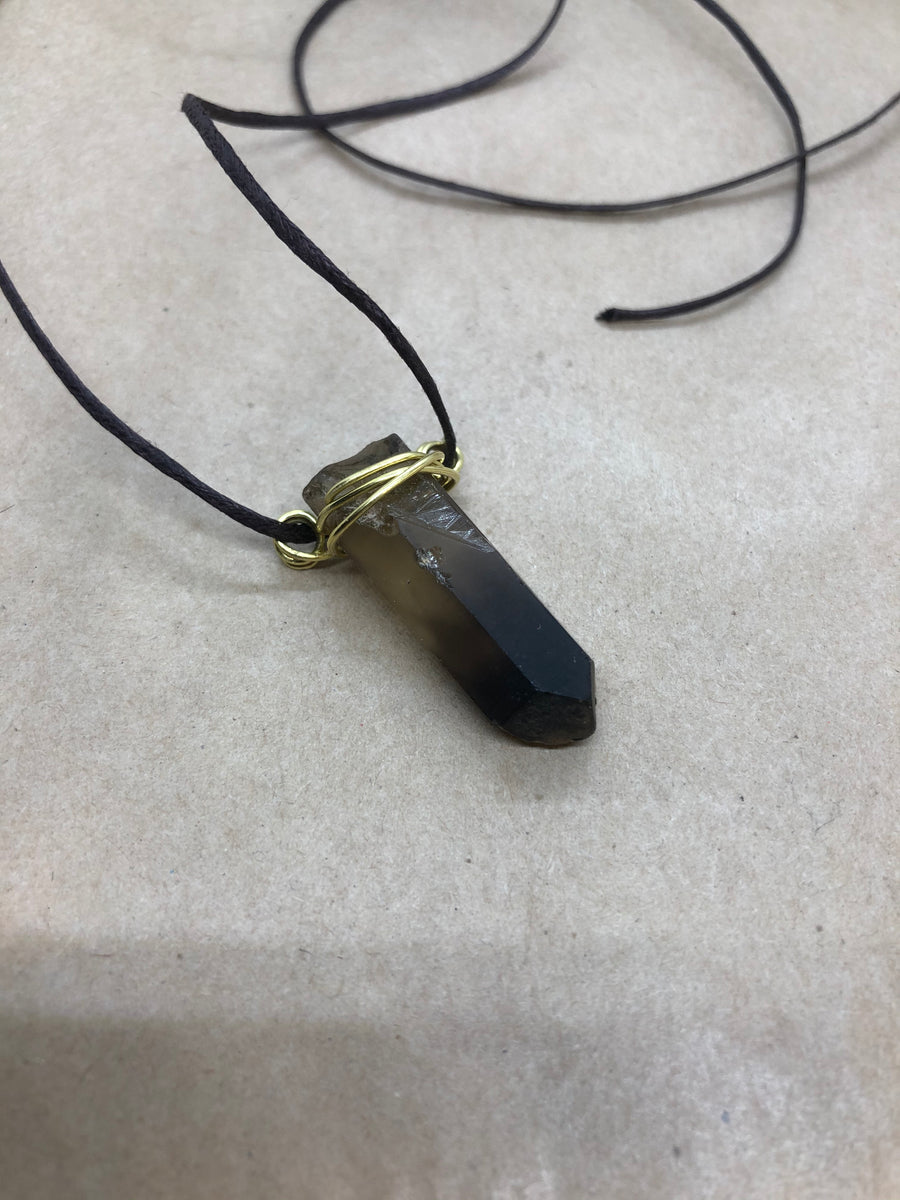 Smoky quartz on sale crystal necklace