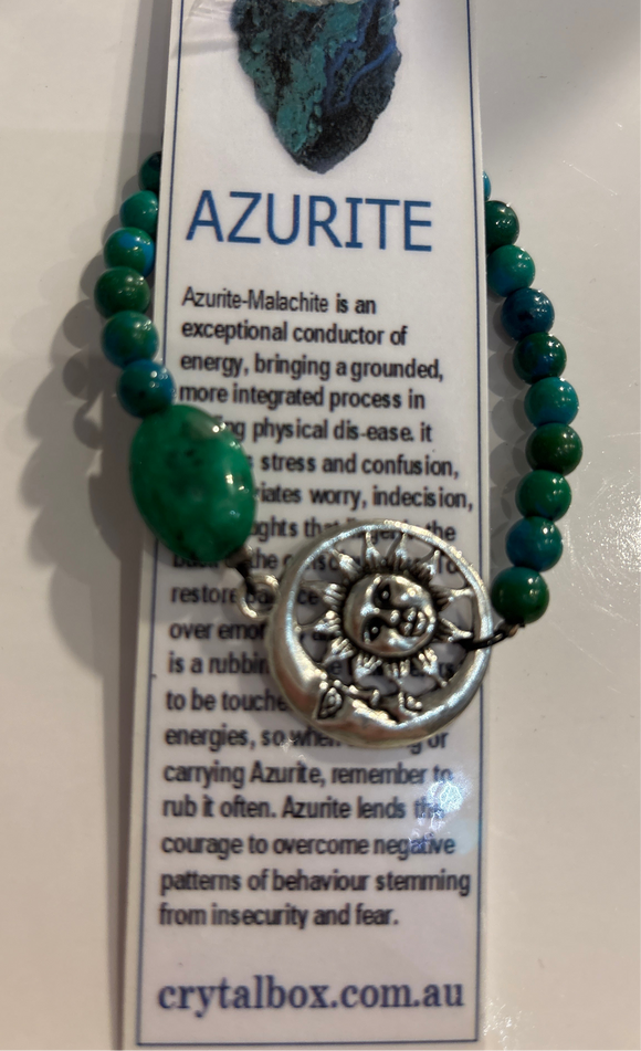 Sun and Moon Azurite Bracelet