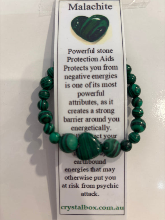 Malachite Crystal Chips Beaded Bracelet
