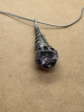Wired Amethyst Point Crystal Necklace 5