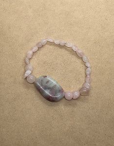 Rose Quartz with Lepidolite Centrepiece Crystal Bracelet