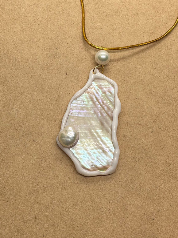 Mother of Pearl and Pearl Pendant