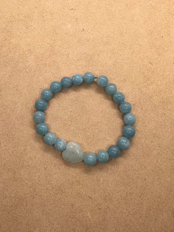 Aquamarine Crystal Beaded Bracelet