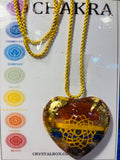 Gold-gilded 7 Chakras Necklace Stainless Steel Gold plated Chain.