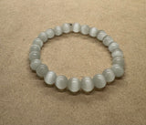 White Cat's Eye Crystal Beaded Bracelet