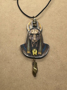 Anubis Gold Aura Quartz Necklace