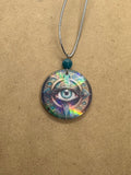 Handmade Orgone Evil Eye Necklace with Blue Agate