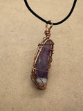 Copper Wired Amethyst Crystal Necklace