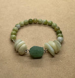 Green Jade with faceted Green Aventurine Centrepiece Bracelet