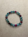 Green Jade and Pink Tiger’s Eye Bracelet
