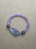 Faceted Kunzite & Lepidolite Centrepiece Crystal Bracelet