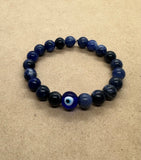 Sodalite Crystal Beaded Protection Bracelet with Evil Eye 🧿