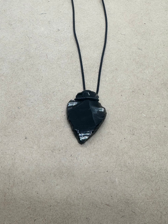 Black Obsidian Arrowhead Pendant