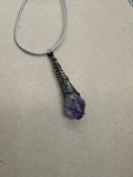 Wired Amethyst Point Crystal Necklace 8
