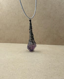 Wired Amethyst Point Crystal Necklace 8