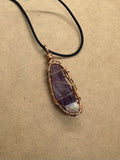 Copper Wired Amethyst Crystal Necklace