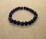 Faceted Lapis Lazuli Crystal Beaded Bracelet