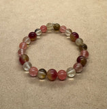 Watermelon Tourmaline Bracelet with Moon