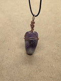 Copper Wired Amethyst Crystal Necklace