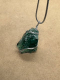 Wired Green Obsidian Pendant