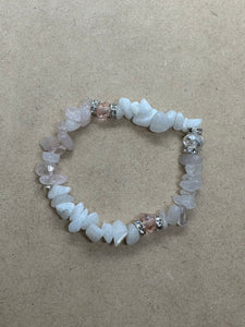 White Jade & Rose Quartz Bracelet