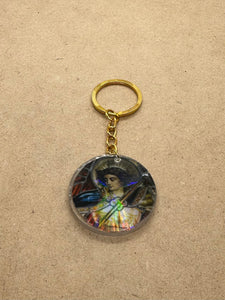 Archangel Michael Keychain with Selenite in Orgone