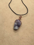 Copper Wired Amethyst Crystal Necklace