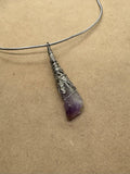 Wired Amethyst Point Crystal Necklace 3