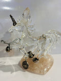 Taurus Star Sign Crystal Unicorn with Rose Quartz