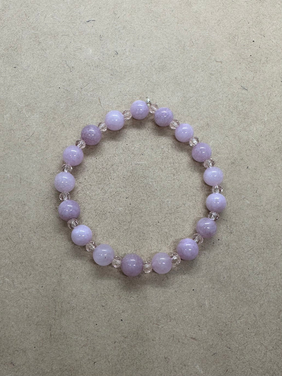 Lilac Angelite Crystal Beaded Bracelet