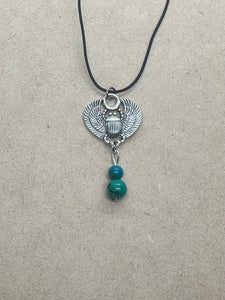 Scarab Chrysocolla Necklace