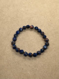 Faceted Lapis Lazuli Crystal Beaded Bracelet