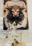 Taurus Star Sign Crystal Unicorn with Rose Quartz