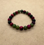 Green Jade and Pink Tiger’s Eye bracelet