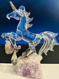Crystal Unicorn with Lepidolite and Amethyst 10cm tall