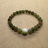 Faceted Watermelon Tourmaline with Persian Jade Centrepiece Crystal Bracelet