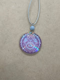 Handmade Orgone Hamsa Hand Necklace with Celestite