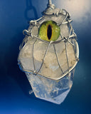 Clear Quartz with Evil Eye Necklce