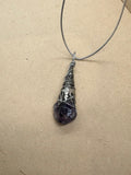 Wired Amethyst Point Crystal Necklace 5