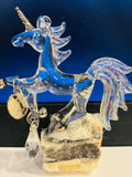 Crystal Unicorn with Zebra Jasper Display 10cm tall