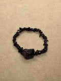 Garnet Crystal Chips Beaded Bracelet with Garnet Centrepiece