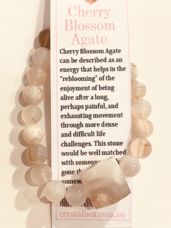 Cherry Blossom Agate Bracelet