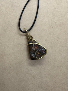 Wired Boulder Opal Pendant