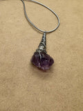 Wired Amethyst Point Crystal Necklace 4