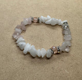 White Jade & Rose Quartz Bracelet