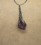 Wired Amethyst Point Crystal Necklace 4