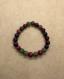 Green Jade and Pink Tiger’s Eye bracelet