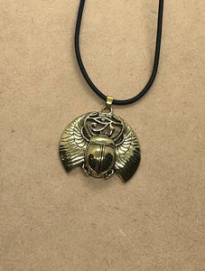 Gold Tone Scarab Necklace