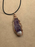 Copper Wired Amethyst Crystal Necklace