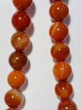 Carnelian 12mm Bead 30cm Necklace